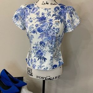 Antonio Melani Blue Floral Top